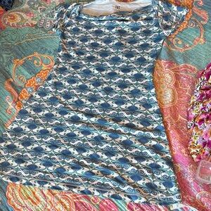 Title Nine Teal and White Swirl Mini Dress